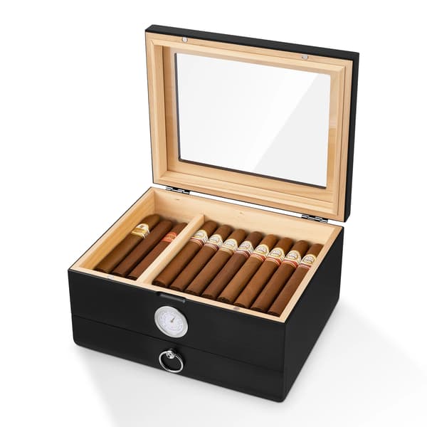 Cigar Humidor, Cedertræ, Indbygget Hygrometer,A