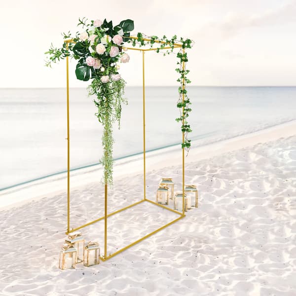 Bryllupsbue, Geometrisk Metaldesign, Robust Blomsterbaggrund,Guld, M