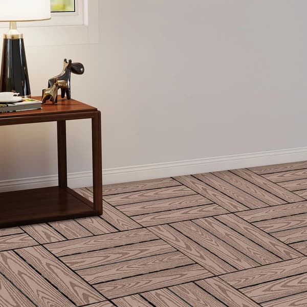 Terrassplattor, Klicksystem, Trästrukturfinish,Kaffe
