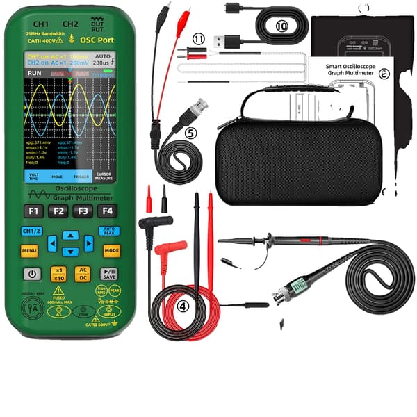 Digital multimeter, dubbelkanal, 50MHz oscilloskop,O7