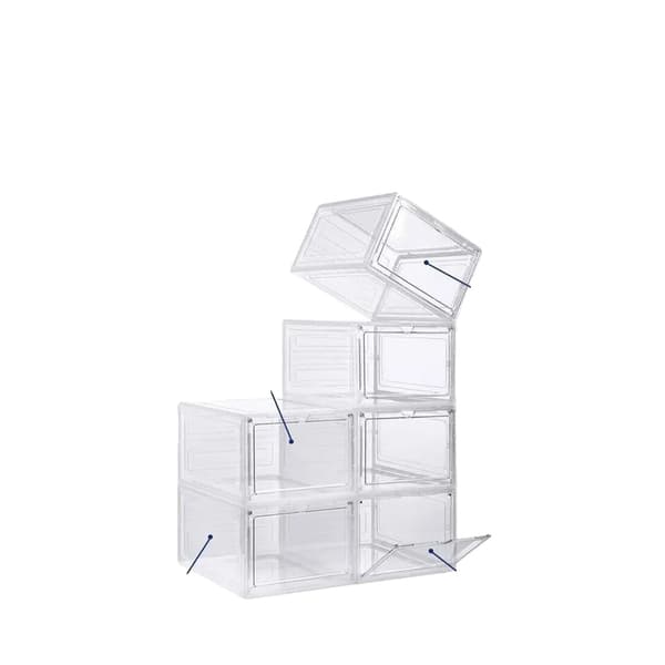 Skoförvaringslåda, Tungt plastmaterial, Stapelbar design, Transparent visning, Plug-in montering, Ventilationshål