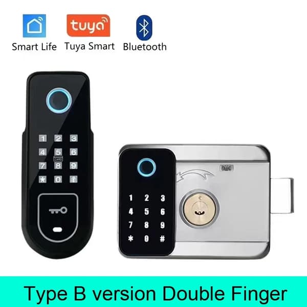 Smart Dørklap, Fingeraftryksadgang, Bluetooth-forbindelse,Dobbelt-fingeraftryk