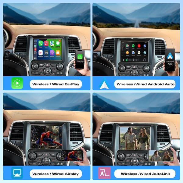 Auton käyttöliittymä, langaton CarPlay, Android Auto -integraatio,Jeepille
