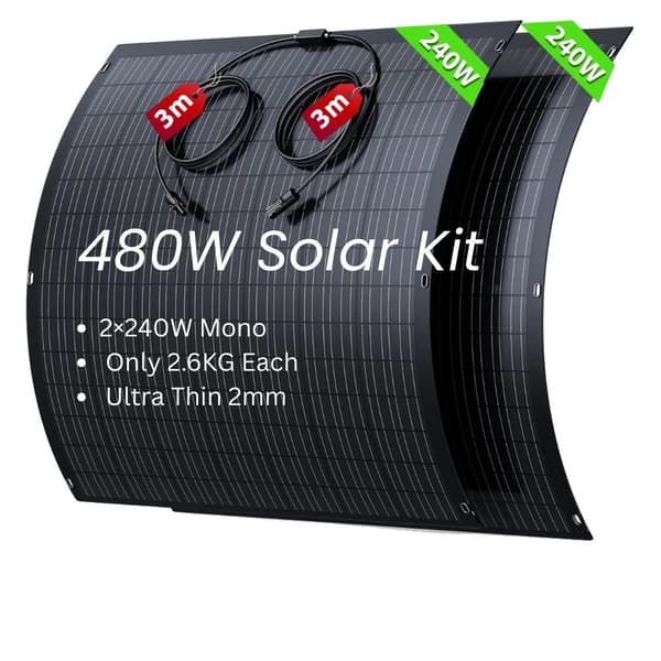 Flexibelt solpanelssystem, lättviktig design, vattentät skydd,240W * 2
