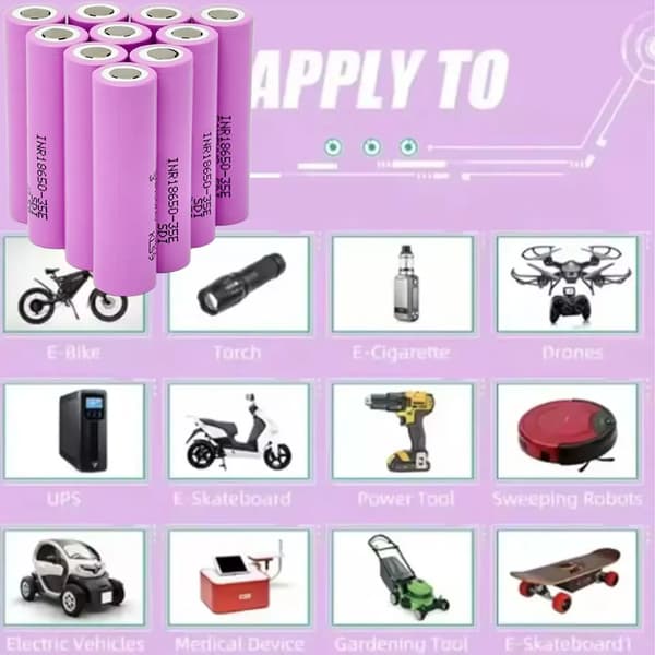 Lithium-Ion Batteri, 3.7V, 3500mAh Kapacitet,35E-30PCS
