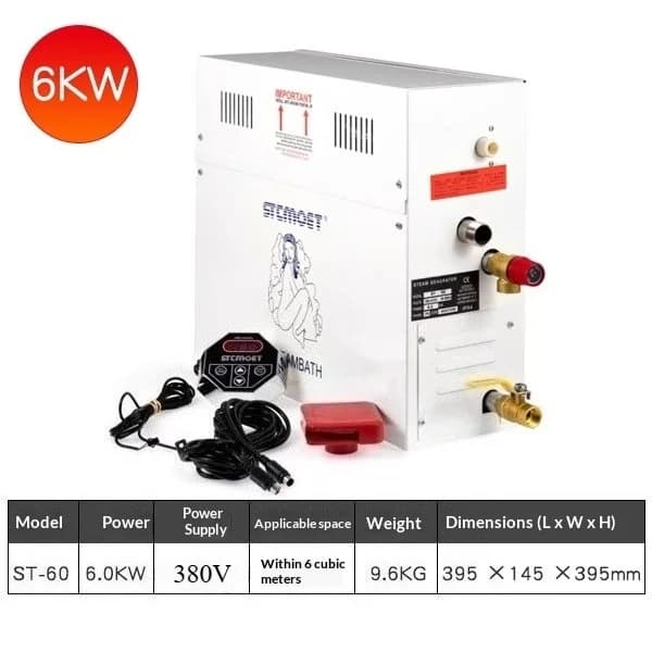 Ånggenerator, Digital Kontrollpanel, Tyst Drift,6KW 380V