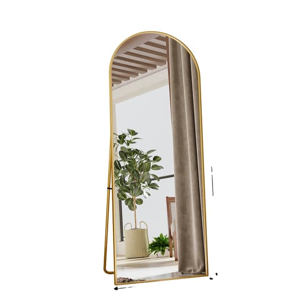 Heltäckande Spegel, Båge Design, Hållbar Ram,Guld