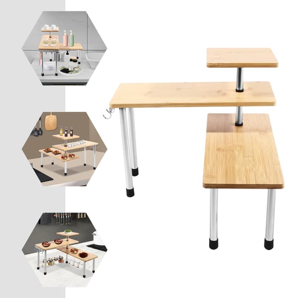 Krydderihylde, 3 niveauer, 360° roterende design,Træfarve