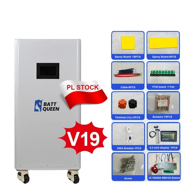 Batterilagringsboks, Vertikal Design, Smart BMS,Vertikal JK BMS
