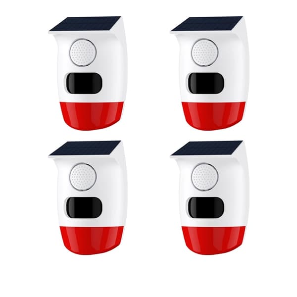 Larm System, PIR Infraröd Rörelsesensor, 120dB Siren,4PC Solhorn