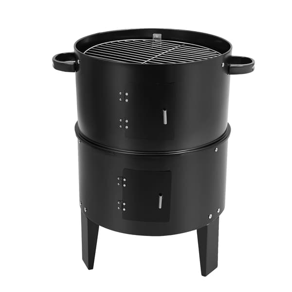 BBQ Røger, 40cm Diameter, 2 Lag, Aftageligt Design, Jernmateriale, Ca. 7kg