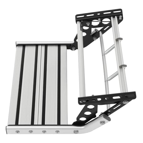 Fällbar husvagnstrappa, konstruktion av aluminiumlegering, LED-ljusramp,Silver