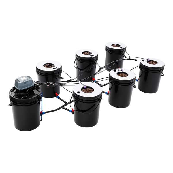 Hydroponiskt system, 7-buckets inomhusträdgårdskit, vattenspump ingår,svart
