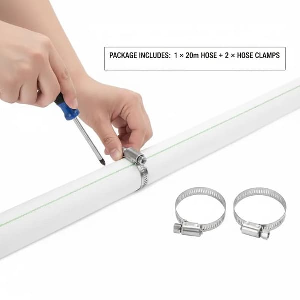 Platt slang, 25m längd, utomhusbruk,VIT