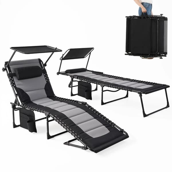 Solstol, Justerbar Design, Hållbara Material,2Pcs 200x68x35cm