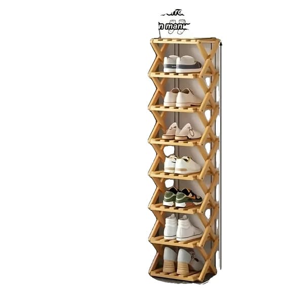 Sko Rack, Foldbart Design, Bambus Konstruktion,8-lags