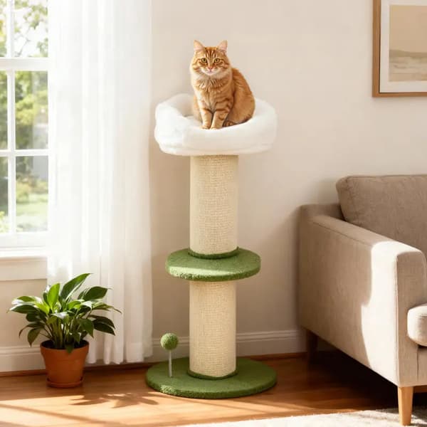 Kattetårn, Multi-niveau Design, Holdbare Materialer,hær grøn