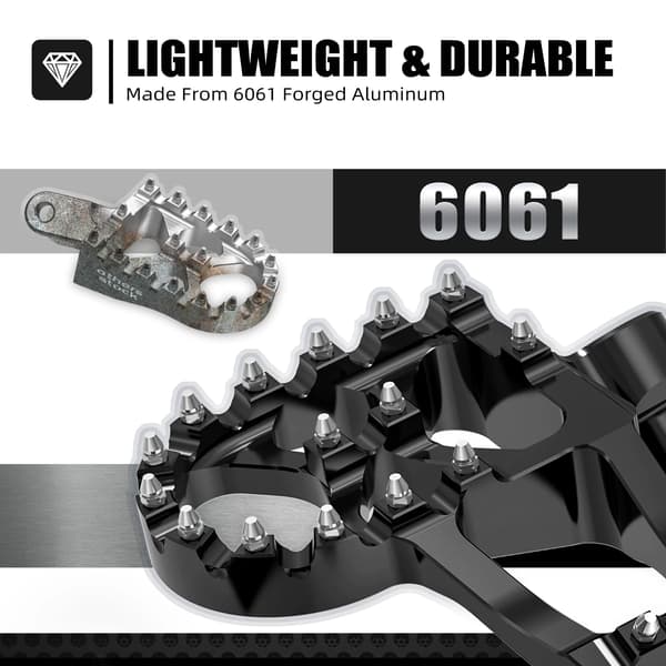 Fodstøtter, Antiskrid Design, Holdbar Aluminium Konstruktion,sort