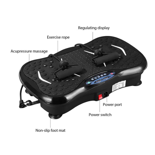 Vibrationsplade Maskine, 99 Hastighedsniveauer, Bluetooth Højttaler,sort
