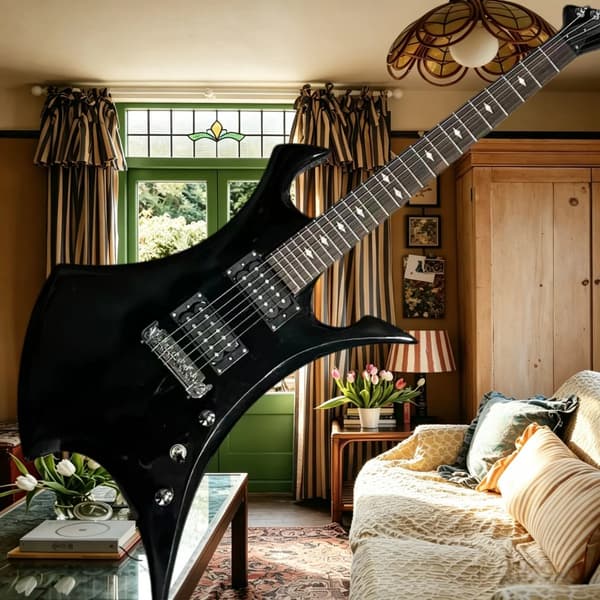 Gitarr, Mahognykropp, Rosenträsgrepp,svart