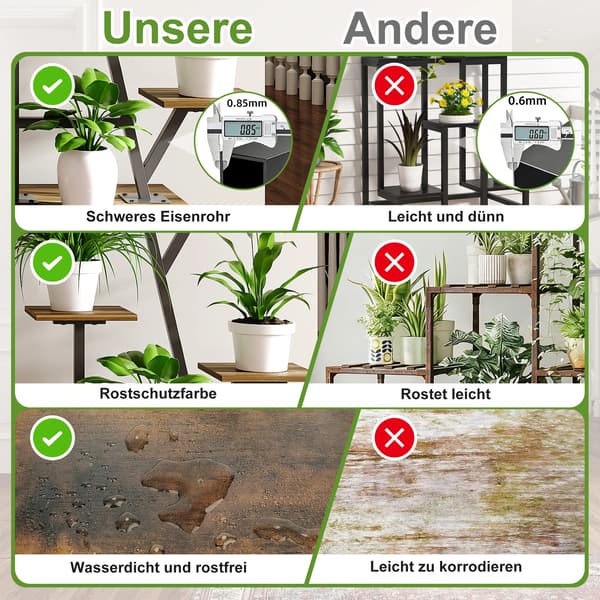 Växtställ, 7-lagersdesign, platsbesparande förvaring, Tigerfärgad