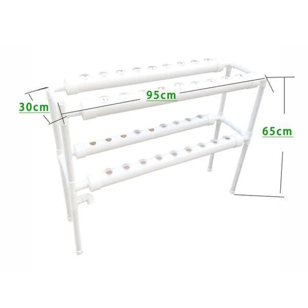 Hydroponiskt växtsystem, 2-nivådesign, 36 planteringshål,VIT