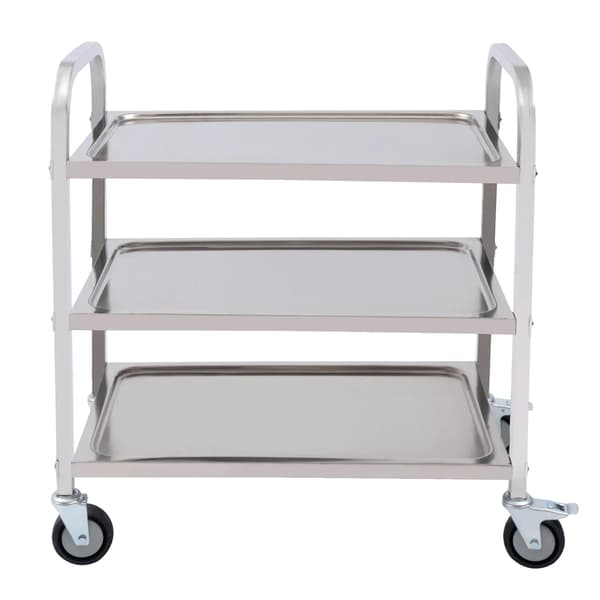 Serveringsvogn, Rustfrit Stål, Mobil Design,Sølv