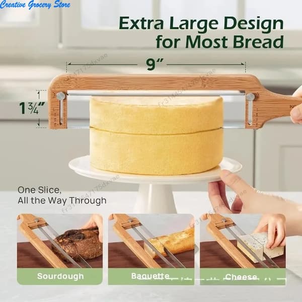 Brødslicer, Justerbart Design, Miljøvenligt Materiale,1stk