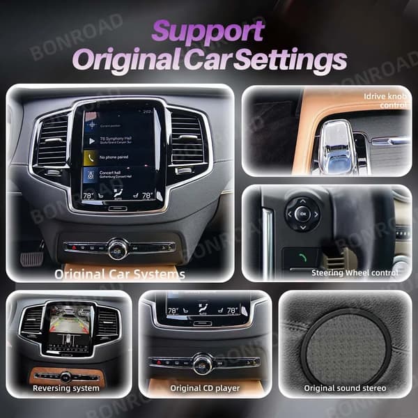 CarPlay og Android Auto Interface, Trådløs Forbindelse, Bluetooth Understøttelse,For Volvo (2018-2022)