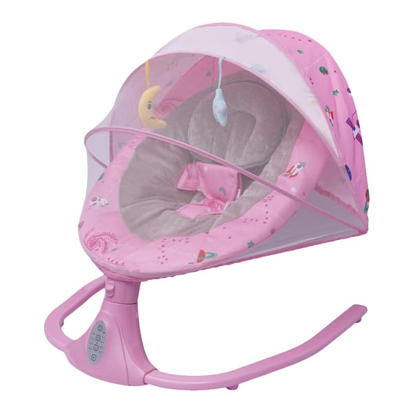 Babygunga, Justerbar Gunga, Timerfunktion,Rosa