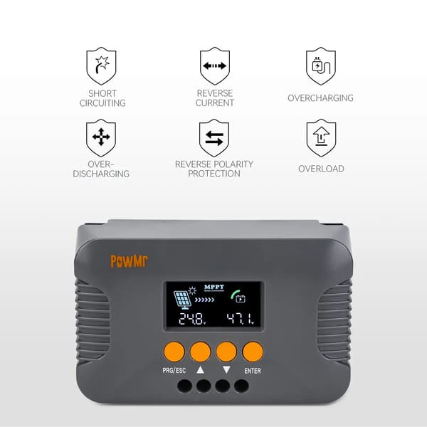 Solcellsregulator, 10A Maximal Ström, LCD-display,MPPT Boost 10A