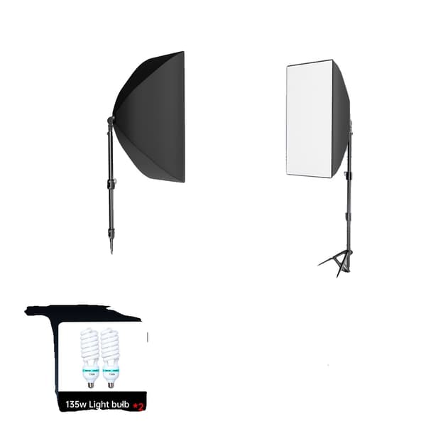 Belysningskit, Justerbart ljusstativ, Reflekterande softbox,2 135W Glödlampor