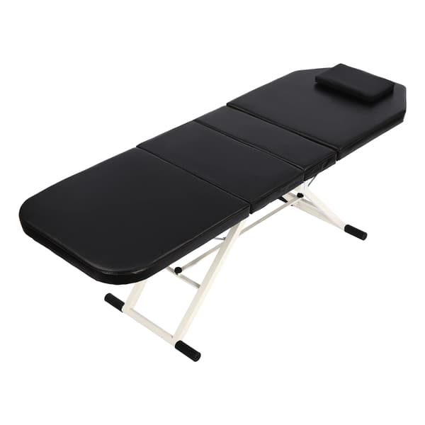 Massagebord, Fällbar Design, Justerbart Ryggstöd,svart