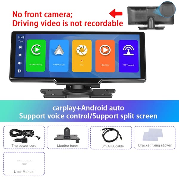 Bilradio, Trådløs CarPlay, Android Auto,10.26 NO Front CAM