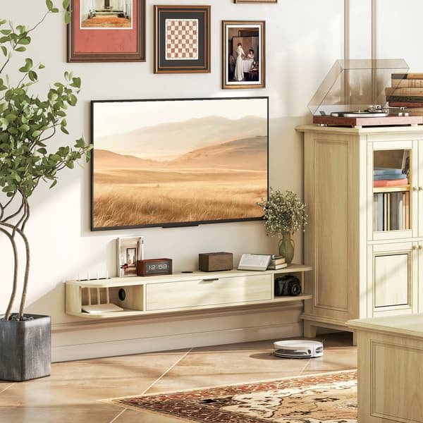 TV-bänk, Modern Design, Kabelhanteringssystem, Kaki