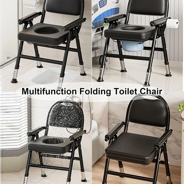 Fällbar Badrumsstol, Bärbar Design, Säkerhetsfunktioner,svart