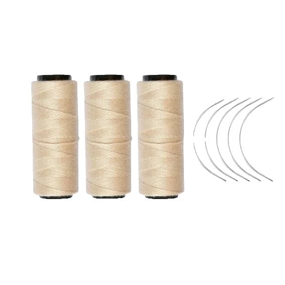 Hårvævningstråd, bomuldsmateriale, inkluderer 5 nåle,Beige