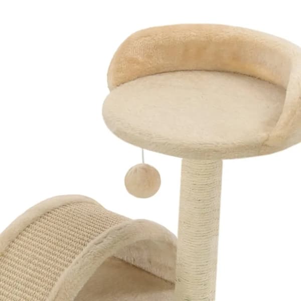 Kattträd, Hållbart Tyg, Dubbel Våning Design,Beige