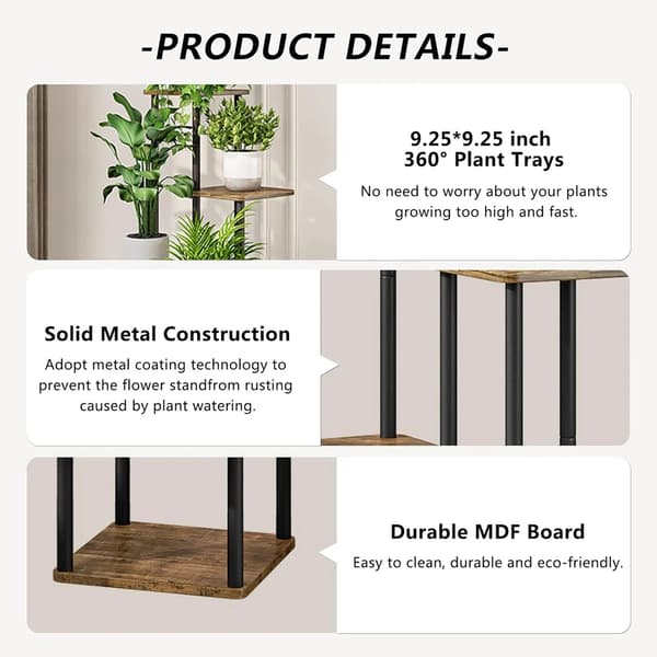 Plantebord, Træmateriale, 4 Niveauer, Nem Montering, Stabilt Design, Pladsbesparende
