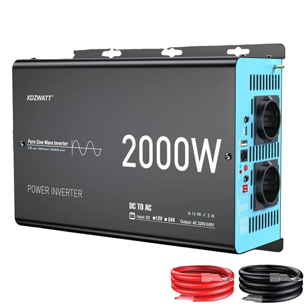 Strömväxlare, Pålitlig 2000W, LCD-display,12V 2000W (4000W Peak)