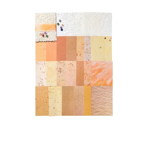 Scrapbookmaterial, Handgjort Texturerat Papper, Blandat Set,Orangr Serien