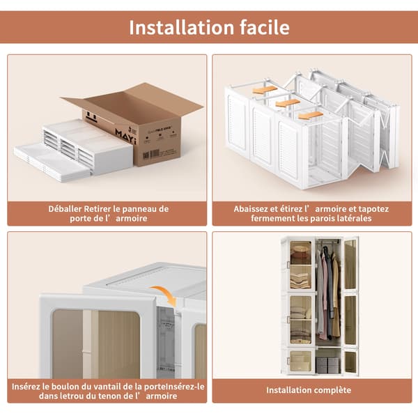 Garderobe, Moderne Design, Nem Montering,HVID
