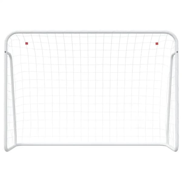 Fodboldmål, Holdbar Stålramme, Bærbart Design,Hvid