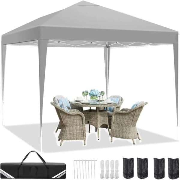 Gazebo, Vandtæt Kappe, Justerbar Højde,Grå