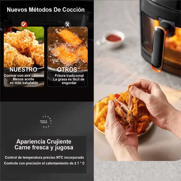 Luftfritös, 5L kapacitet, LED-touchkontroll,svart, EU