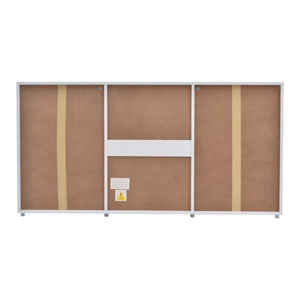 TV-bänk, Modern Design, LED-belysning,Vit + MDF + LED