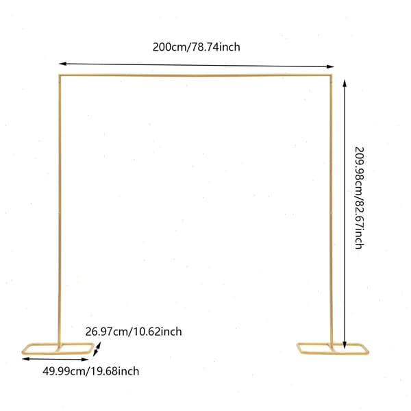 Bröllopsbåge, Fristående modern design, Enkel montering, Guld, 2 2.1m 6.6 6.9Ft
