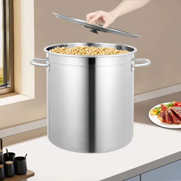Gryderet, 30 Quart Kapacitet, Holdbart Rustfrit Stål,Sølv