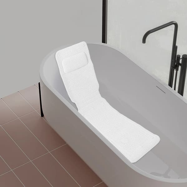 PVC Badkar Matta, Ergonomisk Kudde, Halkfri Design,VIT