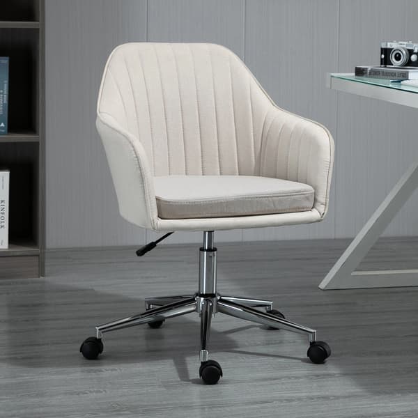 Kontorstol, Ergonomisk Design, Justerbar Højde,Beige